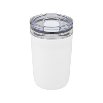 Bello, стеклянная кружка объемом 420 мл с внешней стенкой из переработанного пластика, белый-4