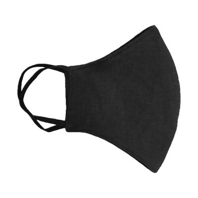 Маска для лица многоразовая из хлопка, анатомической формы, черный-3