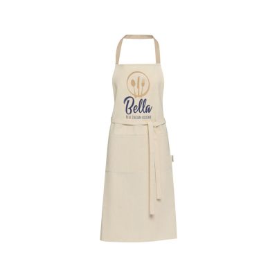 Nia фартук из переработанного хлопка плотностью 200 г/м² - бежевый овсяный-4