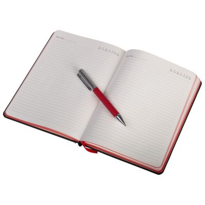 Бизнес блокнот Bossy с ручкой, черный и красный-4