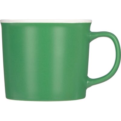Матовая кружка Nancy 360 мл цветная снаружи, белая внутри, зеленый классический-1