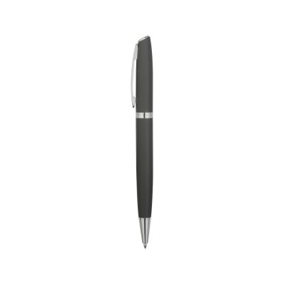 Ручка металлическая шариковая Flow soft-touch, серый/серебристый-2