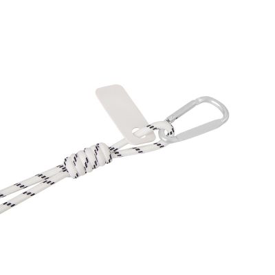 Брелок-веревочка на карабине Trinket, черно-белый-1