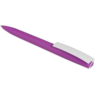 Ручка пластиковая soft-touch шариковая Zorro, фиолетовый/белый-4
