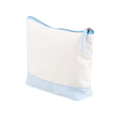 Косметичка хлопковая Cotton, белый/голубой-0