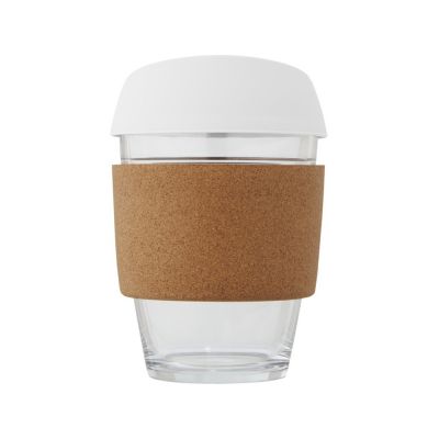 Lidan Кружка из объемом 360 мл с пробковым держателем и силиконовой крышкой, белый-1