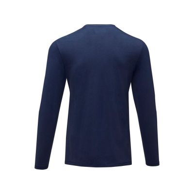 Ponoka мужская футболка из органического хлопка, длинный рукав, темно-синий-2