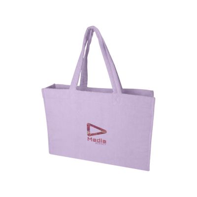 Пляжная эко-сумка Siam объемом 13 л из переработанной махровой ткани, сертифицированной GRS - Lilac-3