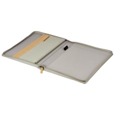 Портфолио А4 из RPET на молнии Harvey, 40 л FSC бумаги, серый-4