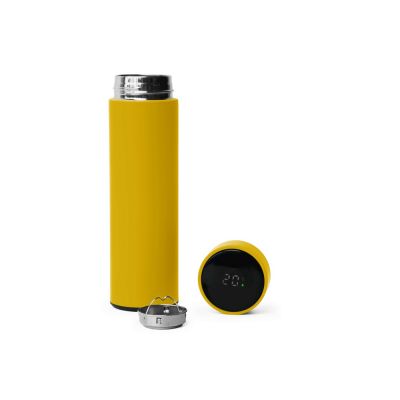 Термос FAMILY MARK LED, soft touch (Жёлтый)-2