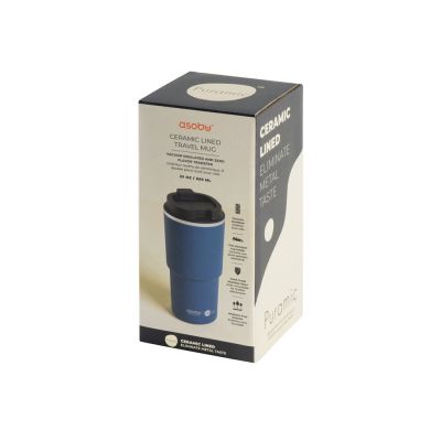 Вакуумная термокружка с  керамическим покрытием Pick-Up, 650 мл, синий-12