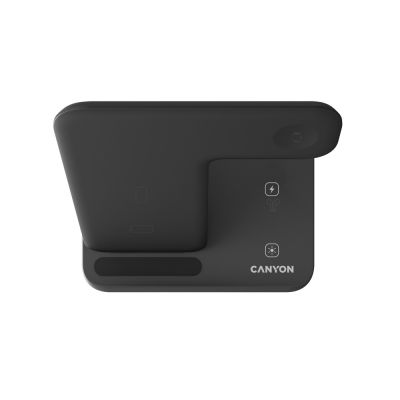Беспроводное зарядное устройство для гаджетов 3-в-1 с технологией QI Canyon WS-303 (CNS-WCS303B), 15W, черный-3