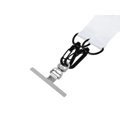 Ланъярд 2 см под сублимацию с 2-мя трендовыми карабинами и металлическим держателем для телефона, черный-3