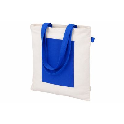 Сумка для покупокTopiс из переработанных материалов с наружным цветным карманом, синий-0