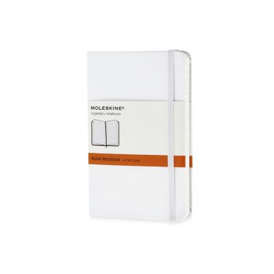 Записная книжка Moleskine Classic (в линейку) в твердой обложке, Pocket (9x14см), белый-0