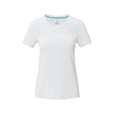 Borax Женская футболка с короткими рукавами из переработанного полиэстера согласно стандарту GRS с отличным кроем - Белый-1