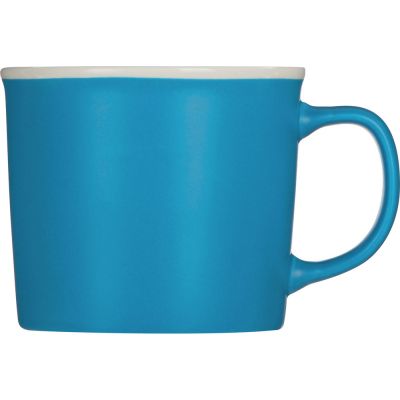 Матовая кружка Nancy 360 мл цветная снаружи, белая внутри, голубой-1