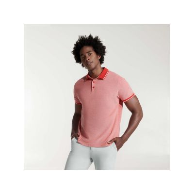 Рубашка поло Bowie мужская, меланжевый красный-4