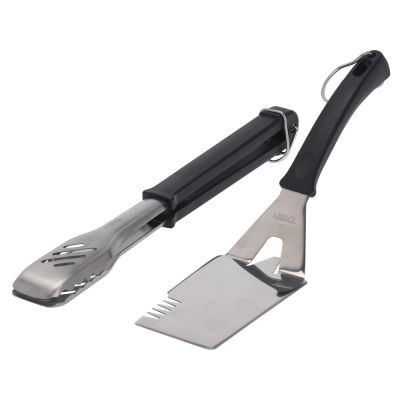 Набор аксессуаров для барбекю из двух предметов Grill, серебристый/черный-0