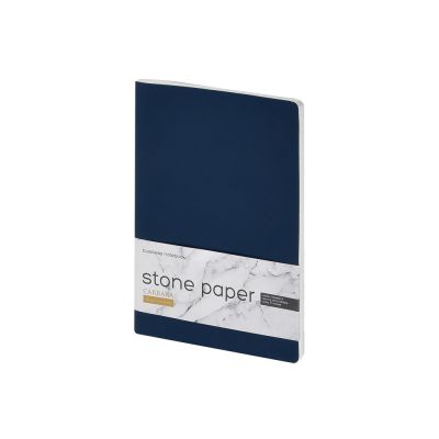 Тетрадь с каменной бумагой А5 Carrara 40 л., линейка, темно-синий-0