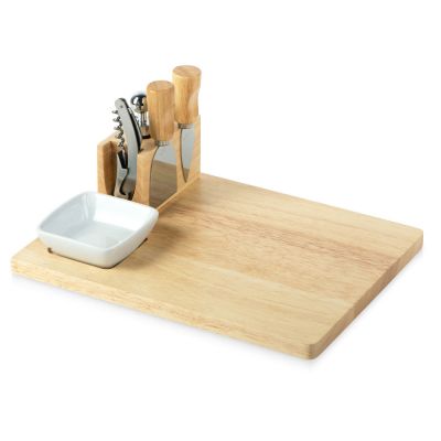 Набор Save time для сыра и вина со съемной подставкой, натуральный, серебристый-0