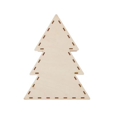 Шкатулка из фанеры в виде елки Firytale , серебристая-9