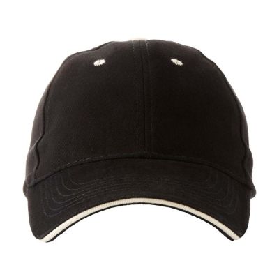 Бейсболка New Castle 6-ти панельная, черный/натуральный-5