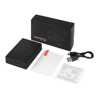 Портативная колонка Concept с полноцетной печатью, черный-2