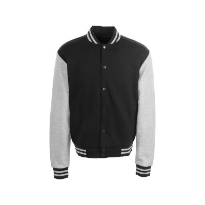 Бомбер Oxford, черный/серый меланж, унисекс-8