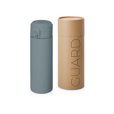 Вакуумная термокружка Waterline c кнопкой Guard, 400 мл, тубус, антрацит-0