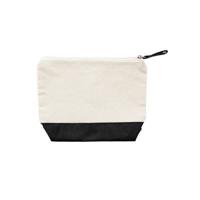 Косметичка DOEL из хлопка плотностью 280 г/м2, бежевый/черный-3
