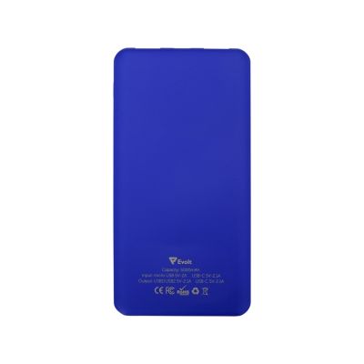 Портативное зарядное устройство Reserve с USB Type-C, 5000 mAh, синий-2