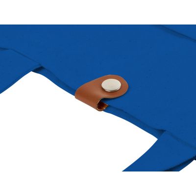 Сумка Clip из хлопка 340 г/м2 с застежкой из экокожи, синий-4