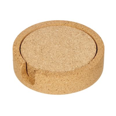 Набор костеров из пробки на подставке из пробки Krock-1