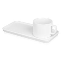 Чайная пара Bristol: блюдце прямоугольное, чашка, коробка, белый