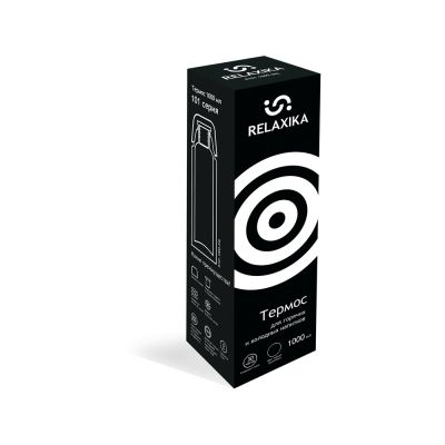 Термос Relaxika 101 (1 литр), черный (без лого)-10