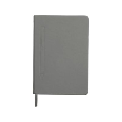 Блокнот А5 Magnet 14,3*21 с магнитным держателем для ручки, серый-3