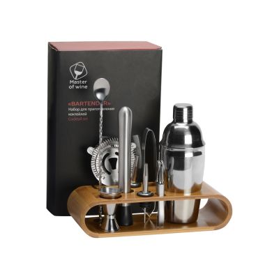 Набор Bartender для приготовления коктейлей на бамбуковой подставке-10