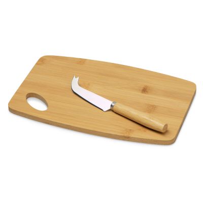 Набор для сыра с ножом и доской из бамбука-0