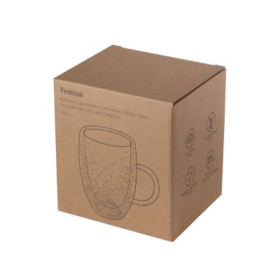 Кружка с двойными стенками с блестками, 360 мл, серебристый-7