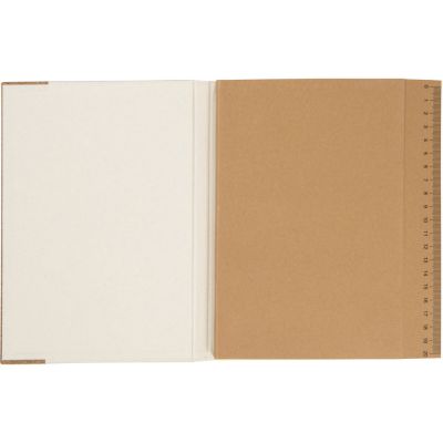 Блокнот из молочной бумаги и пробки A5 Milky, натуральный-4