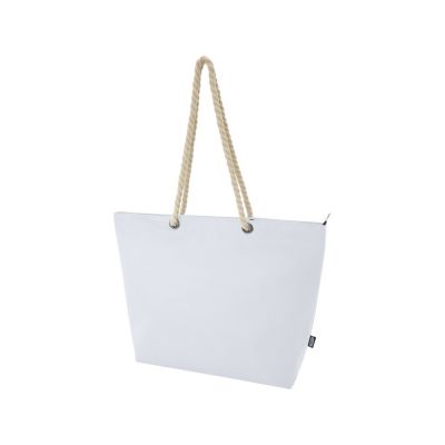 Panama пляжная эко-сумка-холодильник из переработанного материала, с ручками-шнурками 23L, белый-0