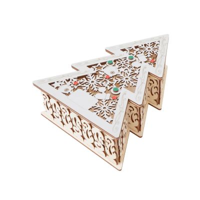 Шкатулка из фанеры в виде елки Firytale , серебристая-0