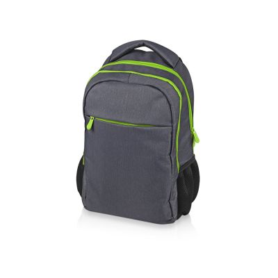 Рюкзак Metropolitan, серый с зеленой молнией-0
