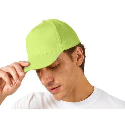 Бейсболка Memphis 5-ти панельная 165 гр, зеленое яблоко-1