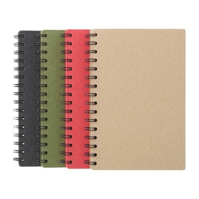 Блокнот на спирали в картонной обложке с переработанной бумагой Mania, красный-4