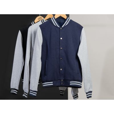 Бомбер Oxford, черный/серый меланж, унисекс-15