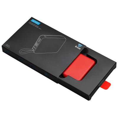 Внешний аккумулятор со встроенным кабелем USB-C Дэнси, 5000 мАч, красный-4