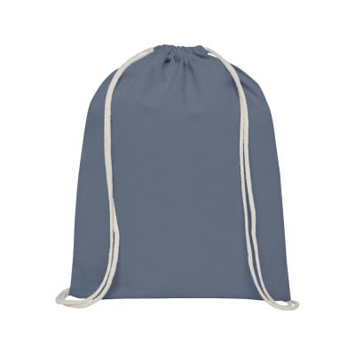 Рюкзак со шнурком Oregon хлопка плотностью 140 г/м2, серый-1