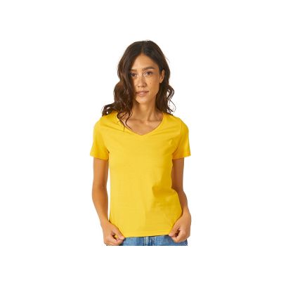 Футболка Heavy Super Club женская с V-образным вырезом, золотисто-желтый-0